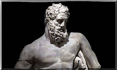 A statue of Hercules. 