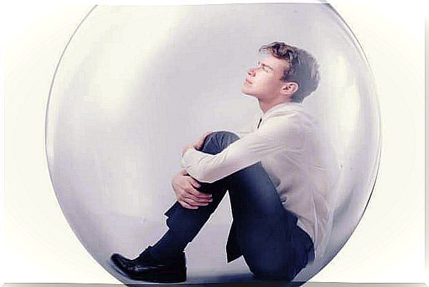 young man in his bubble