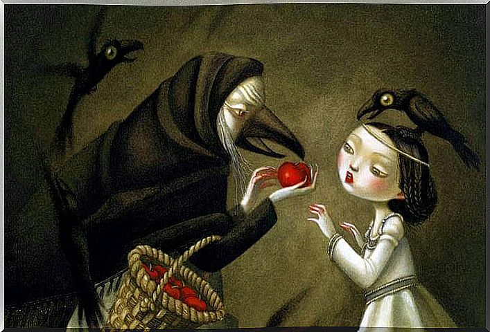 Witch-giving-the-poisoned-apple-to-snow-white