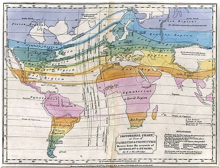 An old world map from Humboldt's time