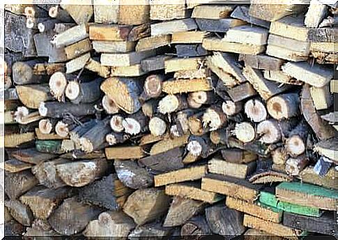 A stack of wood logs